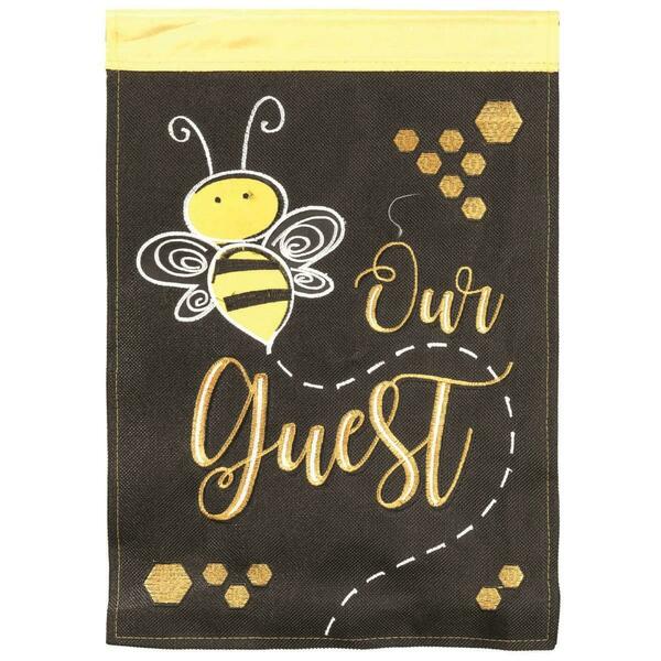 Recinto 29 x 42 in. Bee Our Guest Burlap Garden Flag - Large RE3467273